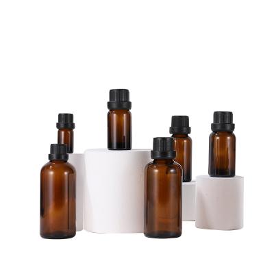 China Recyclable Custom Empty 5ml 10ml 15ml 30ml 50ml 100ml Amber Glass Bottle Cosmetic Dropper Bottle For Packaging for sale