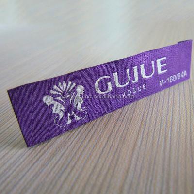 China Satin woven label sustainable /canva woven label/garment woven label for sale