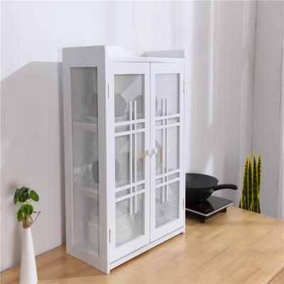 China Modern High End Kitchen White Wood Cupboard Solid Wood Wooden Sideboard for sale