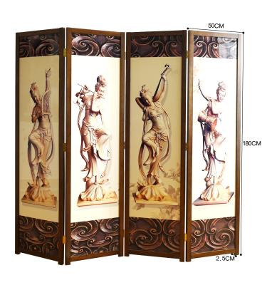 China Hot Sale Foldable Hand Carving 3d Wall Wood Partition For Living Room Decoration for sale