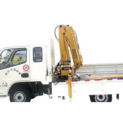 China Ton Mini China New Small Mobile TRUCK CRANE 1 Articulation/Boom Folding Lorry Truck Mounted Crane for sale