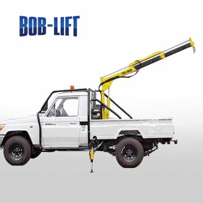 China TRUCK CRANE Mini Mobile Hydraulic Pickup Truck Crane with Cable Winch for sale