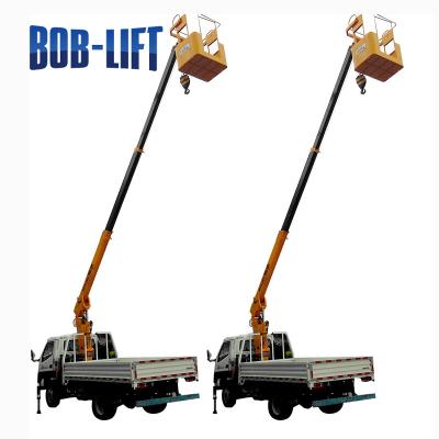 China TRUCK CRANE Lead Lift 5 Ton Telescopic Boom Truck Mounted Man Basket Crane for sale