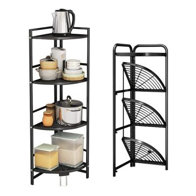 China 3 Tier Sliding Kitchen Rolling Trolley Rack Stand Storage Slim Viable Shelf Organizer for sale