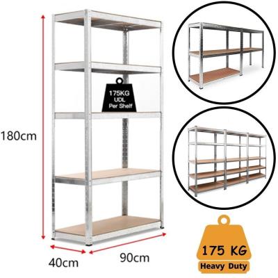 China Boltless Corrosion Protection 5 Tier Galvanized Metal Shelving Rack Shelves 180 X 90 40 Cm for sale