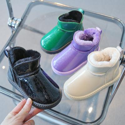 China Other Winter Children's Snow Boots Girl's Shiny Short Plush Boots Baby's Cotton Warm Shoes for sale