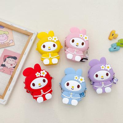 China Daily Life kids silicone wallet cartoon crossbody shoulder handbag children coin purse for sale