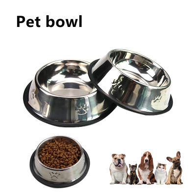 China Stainless Steel Non-automatic Dog Food and Bowl Large/Small Breed Bowl Non-Slip Pet Bowl Large/Small Size Cat Water Bowl for sale