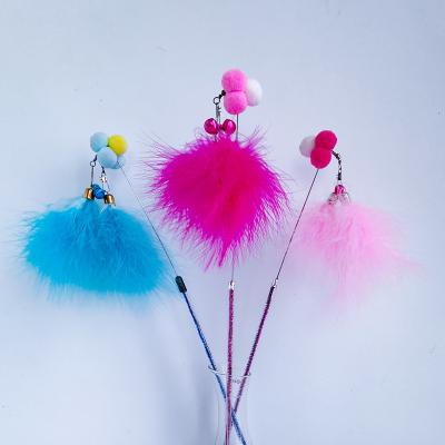 China Viable Wholesale Pet Supply New Design Beautiful Cat Teaser Stick Toy Interactive Colorful Magic Wand Cat Toys for sale