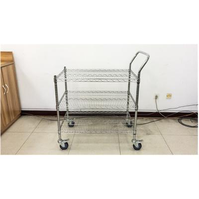 China Multifunctional Folding Wire Mesh Cage Trolley Cart Wire Mesh Shopping Trolley Storage Rolling for sale