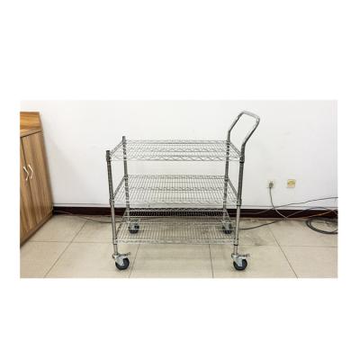 China Multifunctional Medical Storage Trolley Wire Mesh Container /Trolley Cage For Post Office for sale