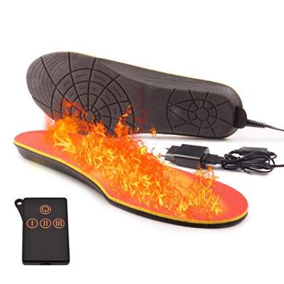 China Unisex DC Plug USB Rechargeable Battery 3.7V Heated Insoles For Outdoor Sport Skiing for sale