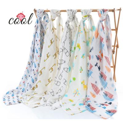 China momlover Anti-Static Baby Blankets for 105 x 115cm Newborns 100% Cotton Muslin Wraps 2 Layers Baby Blanket for sale