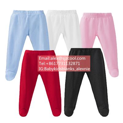 China Custom 100% Cotton Toddler Anti-Wrinkle Pants Bottoms Bottoms Infant Toddler Infant Newborn Plain White Baby Pants for sale