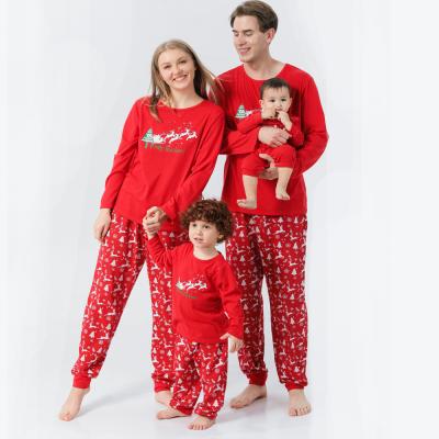 China New Collection Christmas Tree Print Family Sleepwear Christmas Tree Pajamas Set Teen Christmas Pajamas Sets Breathable Women Newborn White Comfortable Sleepwear for sale