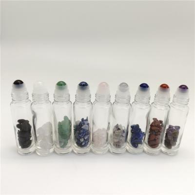 China Personal Care 10ml Gemstone Roller Bottles For Natural Essential Oils Stones Roller Perfume Bottles for sale