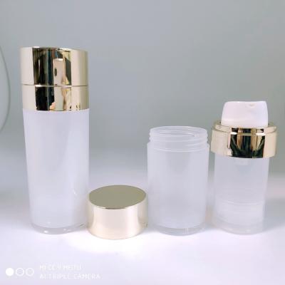 China BEAUTY PACKAGING 30ml 50ml Airless Pump Press Bottle Vacuum Container Pearl Lotion Plastic Refillable Base PP Holder Replaceab for sale