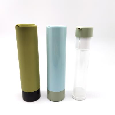 China Replaceable MIG Replaceable Plastic Tower Up Bottle Airless Down Cream Container 50ml for sale