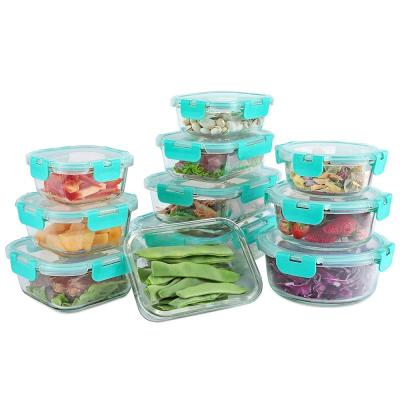 China High Borosilicate Glass Microwavable Food Container for sale