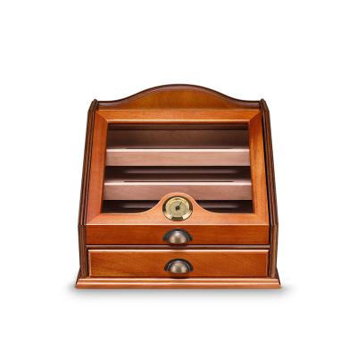 China gabinete humidor de puros wood mahogany cedar cigar humidor box handmade custom display case with hygrometer for sale