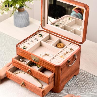 China Mini Foldable Wooden Jewelry Box Dresser for sale