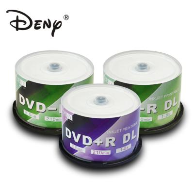 China Newest single layer DENY top quality blank dvd+r DL with printable for sale