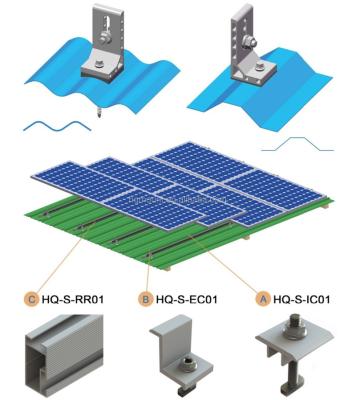 China Aluminum Tin Roof Solar Mounting Bracket Solar Panel Mount HQ 6005-T5 Solar Component l Feet for sale