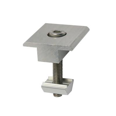 China Aluminum Inter Module Mounted Mounting Bracket Solar Panel Clamps Medium Clamp for sale