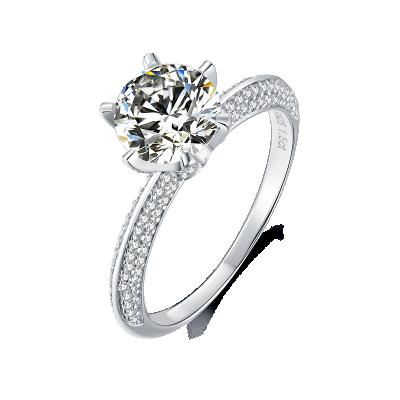 China FASHION Shiny Shinny Moissanite Women's Wedding Bands Rings Luxury Engagement Rings For Girlfriend Hot Sale for sale