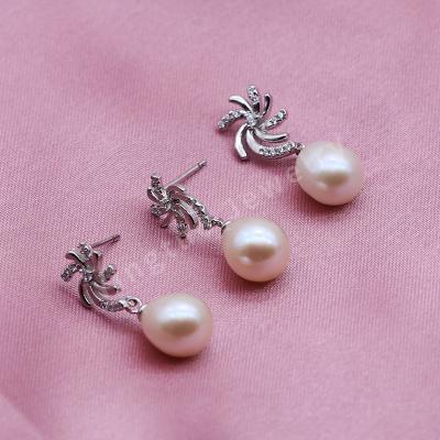 China TRENDY Freshwater Pearl Sliver Natural Baroque Pearl Earrings For Fashion Jewelry for sale