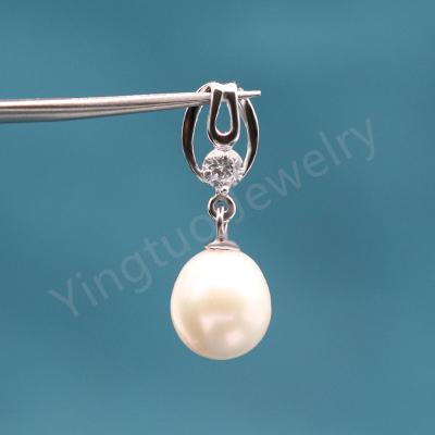 China TRENDY Women Necklace Pearl With Crystals 925 Sterling Silver Freshwater Pearl Necklace Pendant for sale