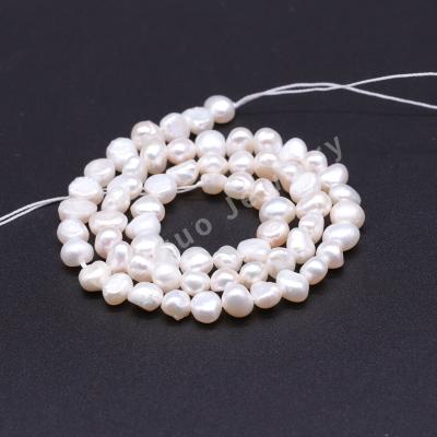 China Jewerly making wholesale natural freshwater pearl strip qualitywhite pearl strip DIY bracelet necklace jewelry for sale