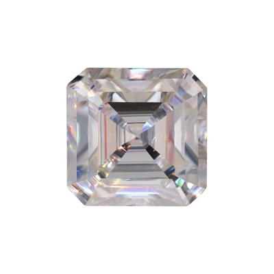 China Color Play or Fire Clear White Asscher Cut Moissanite Created by 7x7mm Diamond For Engagement Rings loose. for sale