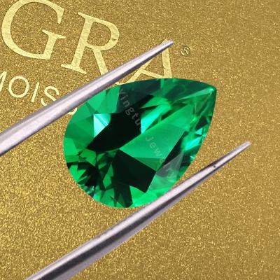 China Wuzhou GRA certificate factory price wholesale pear green moissanite color set or stone of fire for sale