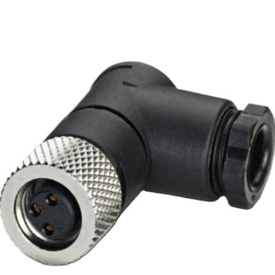 China Circular Signal M8 Elbow Socket 3pin 4pin Plug Field Assembly Aviation Connector for sale