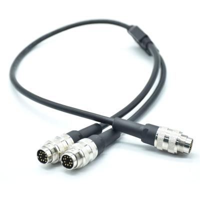 China Industrial High Quality M16 12 Male Connector Plug PVC Cable Manufacturer Y Splitter Customized Cable for sale