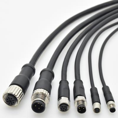 China Waterproof 4pin 6pin Power Cable Circular M5 M8 M12 Male Female Connector for sale