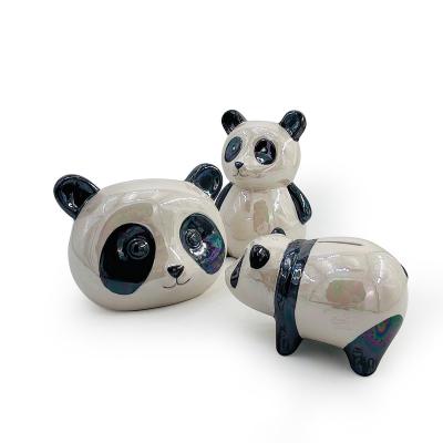 China Hot Selling Popular Piggy Ceramic Animal Children's Panda Piggy Bank Customizable Desktop Decoration Money Bank Gifts Piggy Bank for sale