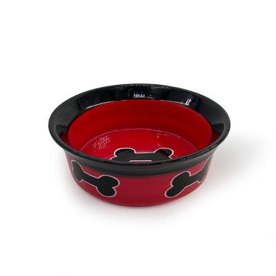 China Hot Selling Sustainable Customizable Round Ceramic Pet Bowl Cat Dog Food Bowl Pet Feeding Drinking Bowl for sale