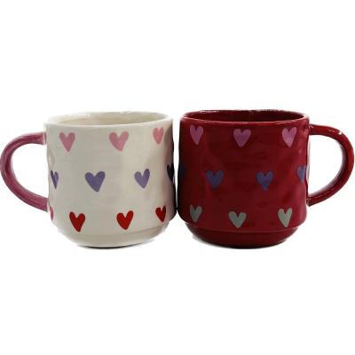 China Valentine's Day Hot Cute Viable Gift Milk Coffee Tea Coffee Mugs Factory Sale Ceramic Couple Mugs for sale