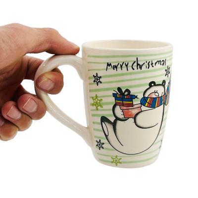 China Ceramic Party Holiday Supplies Breakfast Milk Cup Santa Cup Festival Gift Mug Creative Christmas 3D Cartoon Ceramic Mug for sale