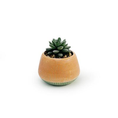 China Decorate Customized Desktop Decorative Ornament Garden Plant Artificial Succulent Ceramic Flower Pot for sale