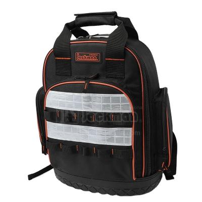 China Factory Sale Polyester JACKMAN JKB-639H19 Heavy Duty Electrician Backpack With Reflect Tape Tool Bag Backpack for sale