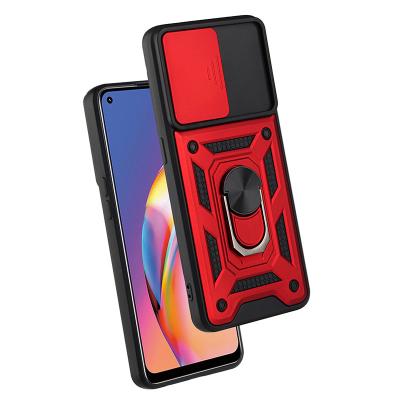 China Shockproof For OPPO Reno5 5G Phone Case 2 in 1 Protective Ring Phone Case Shockproof TPU Cover Device Camera for sale