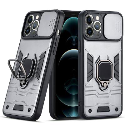 China Shockproof for iPhone 12 pro Max Mobile Phone Case Shockproof Ring Kickstand Camera Cover for sale