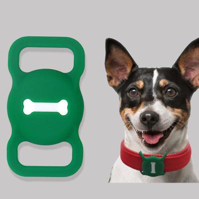 China 2021 Newest Anti-drop Anti Lost Pet Silicon Airtag Holder Shockproof Dog Collar For Apple Airtag Case Cover for sale