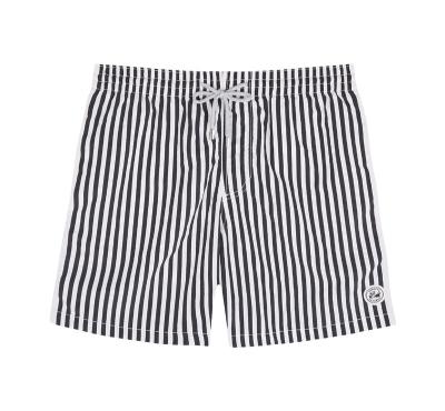 China Anti-wrinkle high quality men's black and white vertical stripes swim swim shorts casual quick-dry men's swimwear for sale