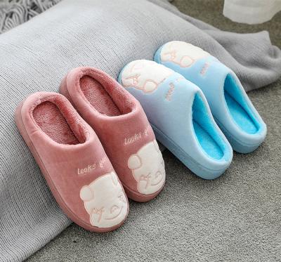 China Home Indoor Outdoor Warm Couples Velvet Soft Bottom Non-slip Slippers Pig Animal Cow Slippers Autumn And Winter Fashion Trend for sale