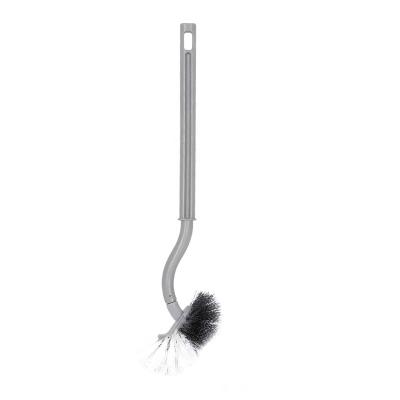 China Sustainable Long Hanging Curved Handle Toilet Brush Soft Hard Hair for sale