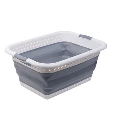 China Contemporary Folding Laundry Basket Handle Handles Storage Box Multifunctional Storage Container for sale